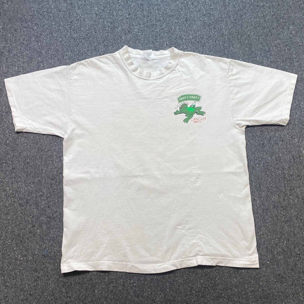 Senor Frogs Cancun Mexico TShirt Sz XL Mens White Skater Retro Graphic Tee